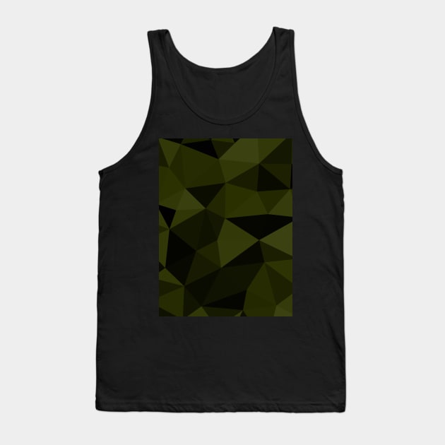 Dark army green black geometric mesh pattern cool geometry shapes Tank Top by PLdesign